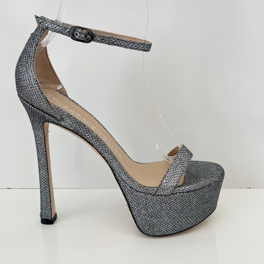 Stuart Weitzman Silver Platform Heels